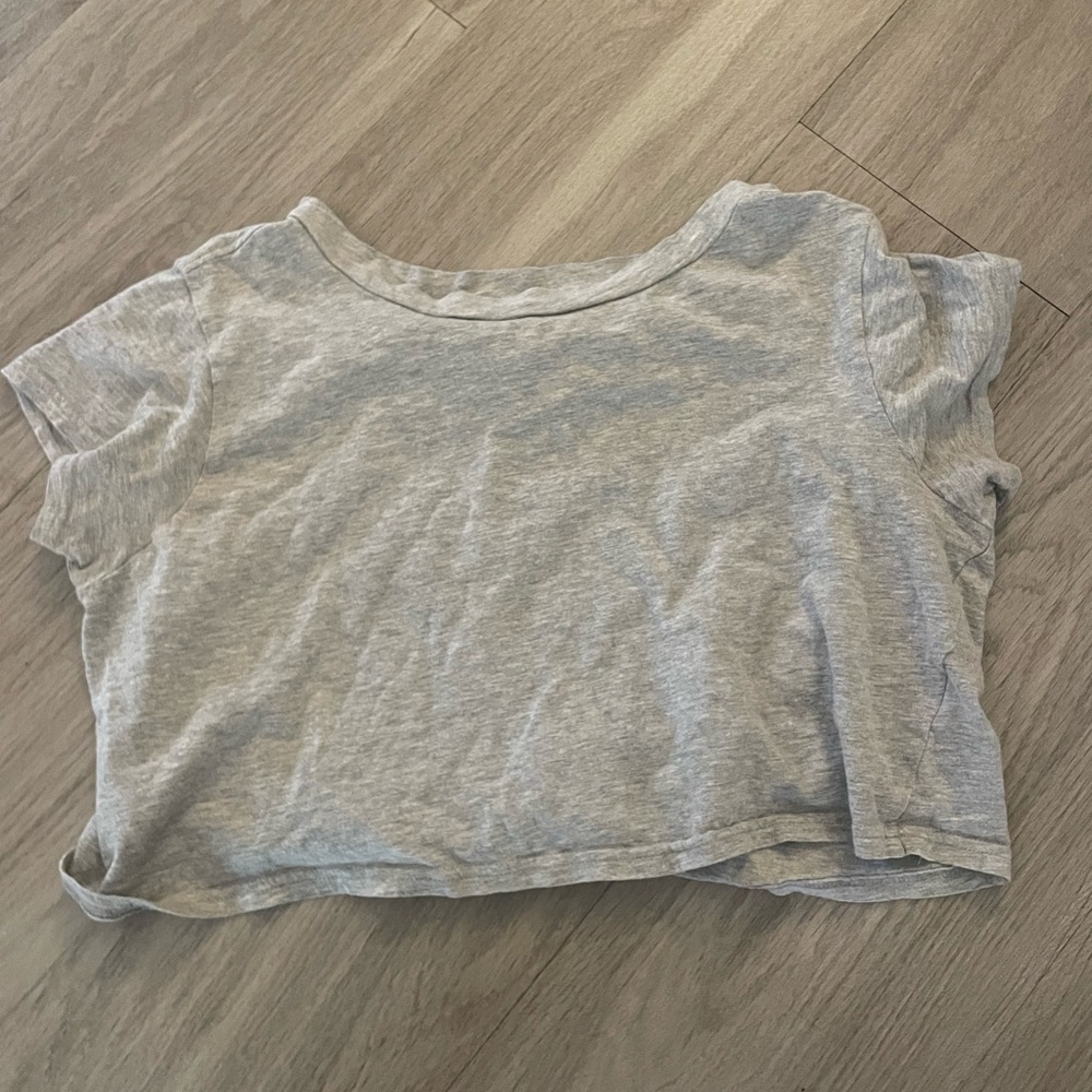 Grey cropped t shirt from American eagle